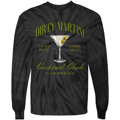 Dirtyy Bachelorette Martini Cocktail Club Martini Drinking Tie-Dye Long Sleeve Shirt