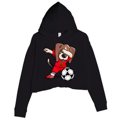 Dabbing Beagle Morocco Soccer Fans Jersey Moroccan Football Gift Crop Fleece Hoodie