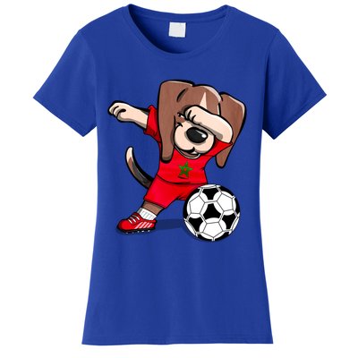 Dabbing Beagle Morocco Soccer Fans Jersey Moroccan Football Gift Women's T-Shirt