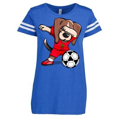 Dabbing Beagle Morocco Soccer Fans Jersey Moroccan Football Gift Enza Ladies Jersey Football T-Shirt