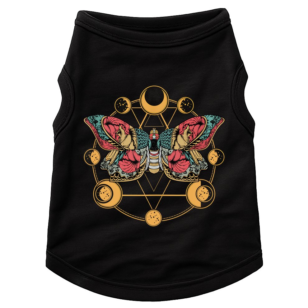 Death Butterfly Moth Moon Phases Gothic Esoteric Blackcraft Doggie Tank