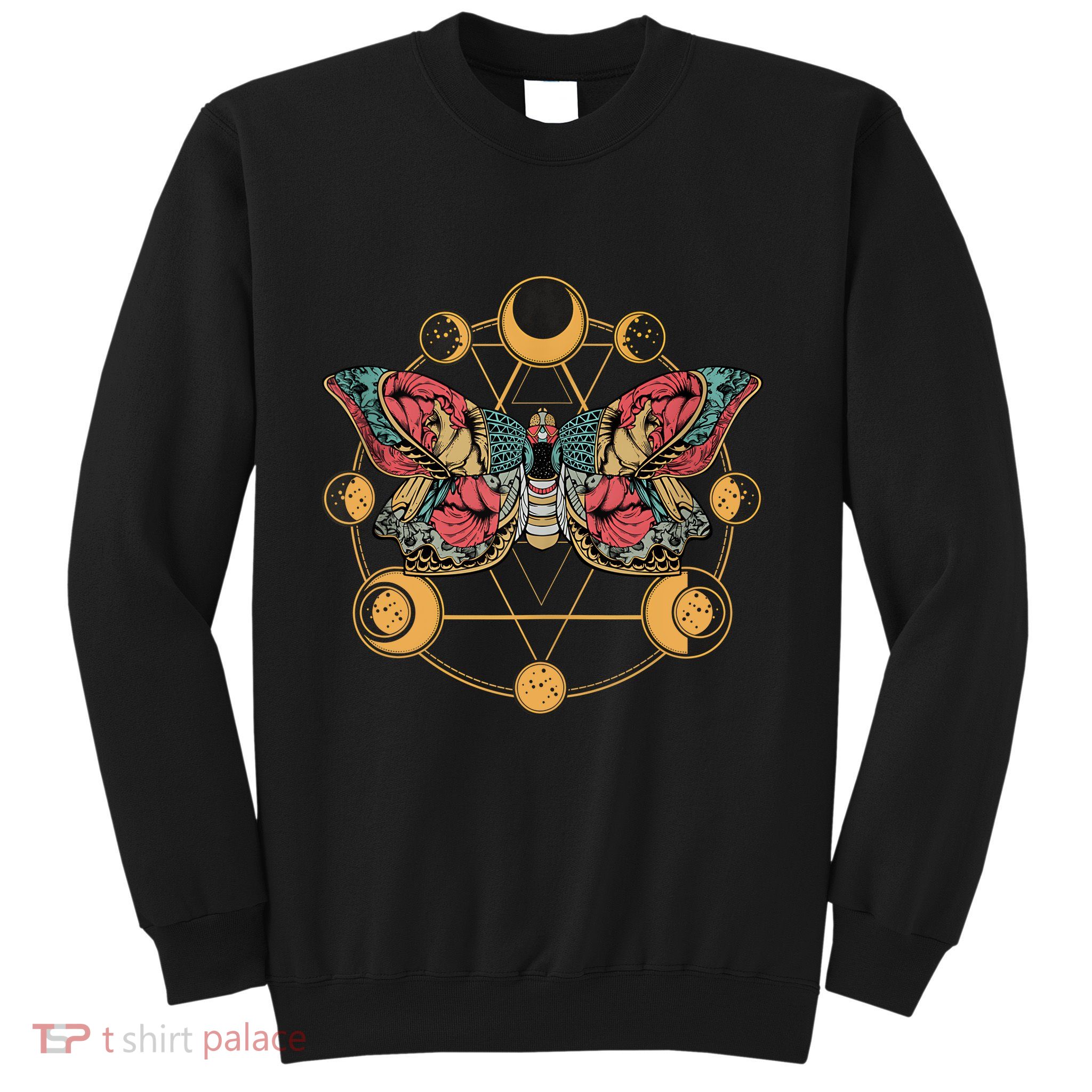 Death Butterfly Moth Moon Phases Gothic Esoteric Blackcraft Sweatshirt