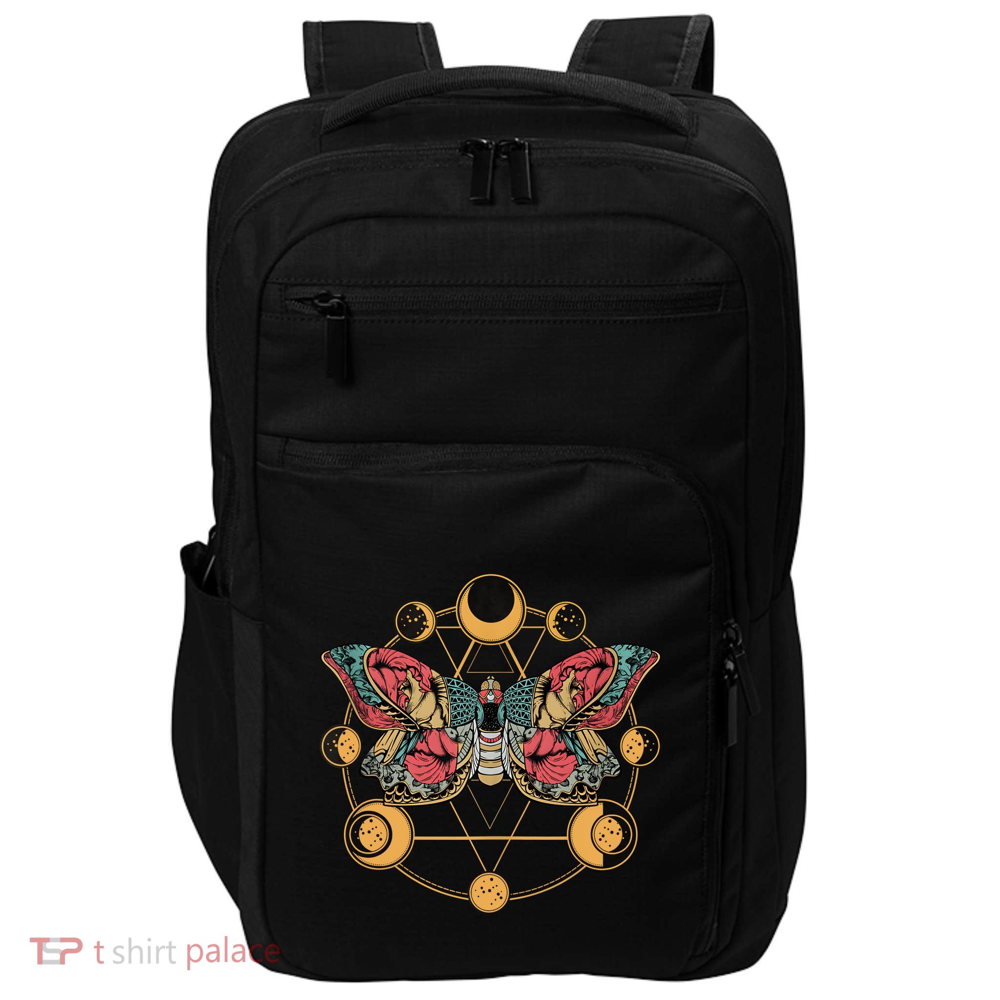 Death Butterfly Moth Moon Phases Gothic Esoteric Blackcraft Impact Tech Backpack