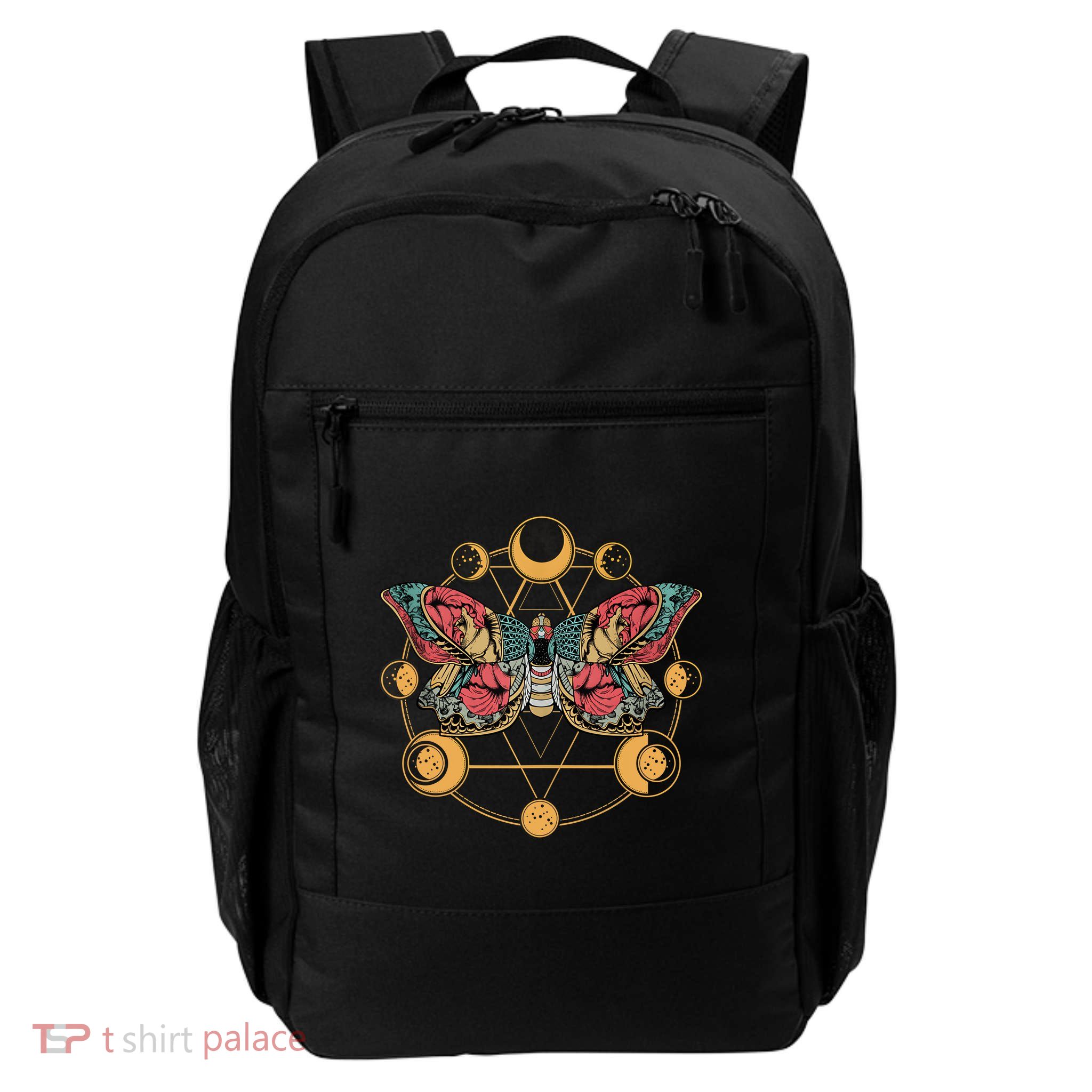 Death Butterfly Moth Moon Phases Gothic Esoteric Blackcraft Backpack