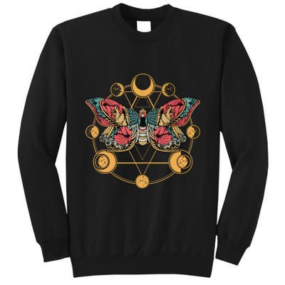 Death Butterfly Moth Moon Phases Gothic Esoteric Blackcraft Tall Sweatshirt