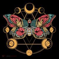 Death Butterfly Moth Moon Phases Gothic Esoteric Blackcraft Tall Sweatshirt