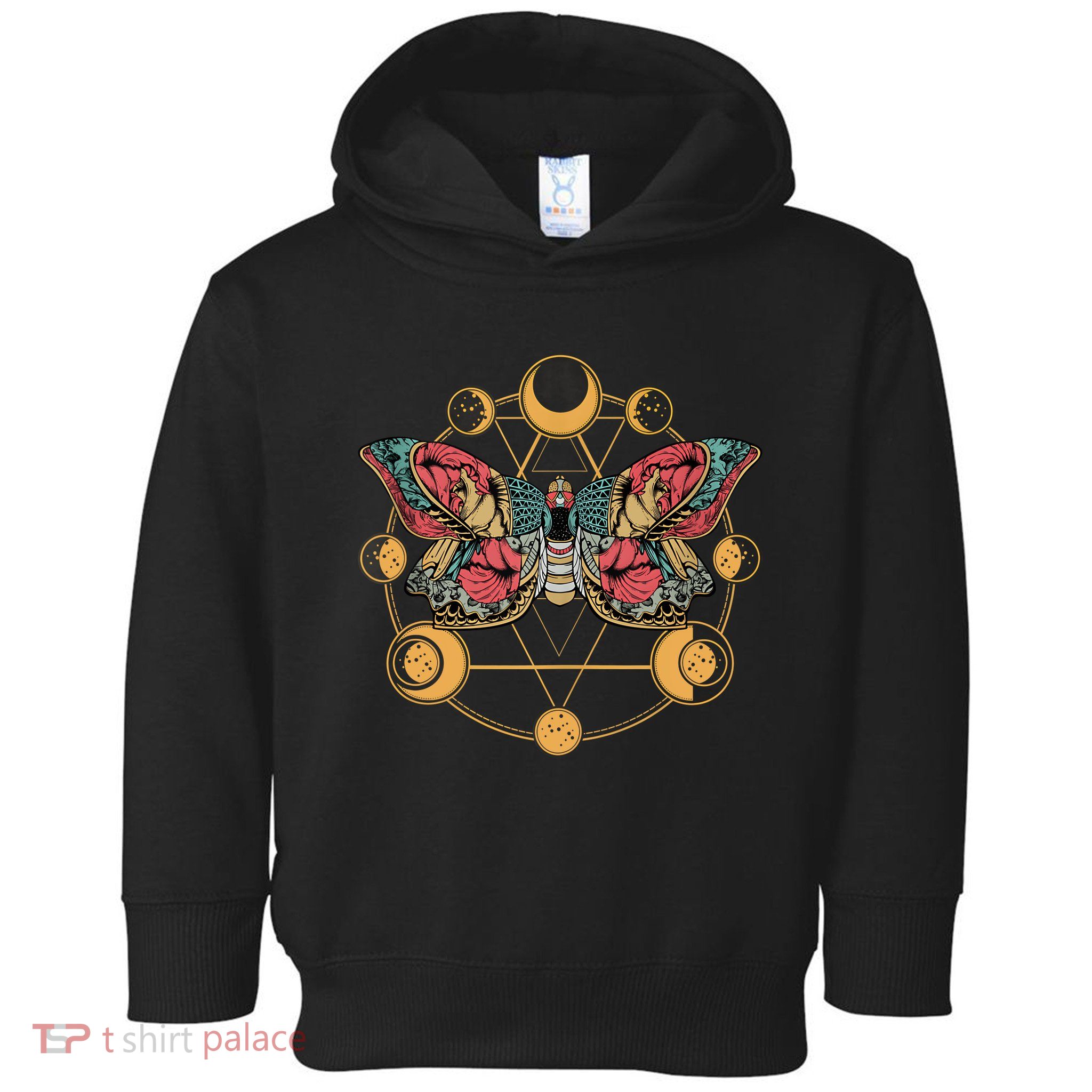 Death Butterfly Moth Moon Phases Gothic Esoteric Blackcraft Toddler Hoodie