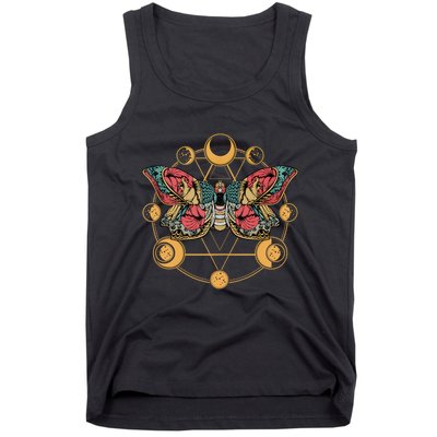 Death Butterfly Moth Moon Phases Gothic Esoteric Blackcraft Tank Top