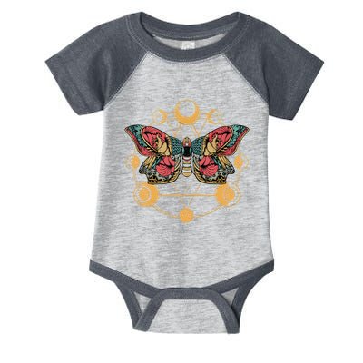 Death Butterfly Moth Moon Phases Gothic Esoteric Blackcraft Infant Baby Jersey Bodysuit