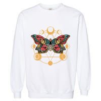 Death Butterfly Moth Moon Phases Gothic Esoteric Blackcraft Garment-Dyed Sweatshirt