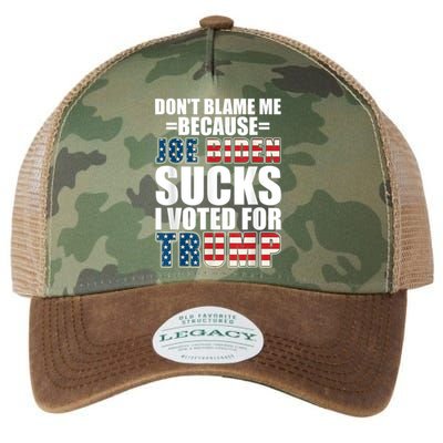 Don't Blame Me Joe Biden Sucks I Voted For Trump USA Flag Legacy Tie Dye Trucker Hat