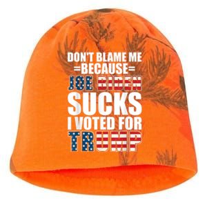 Don't Blame Me Joe Biden Sucks I Voted For Trump USA Flag Kati - Camo Knit Beanie