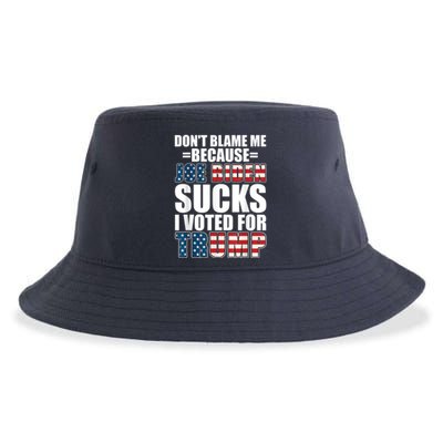 Don't Blame Me Joe Biden Sucks I Voted For Trump USA Flag Sustainable Bucket Hat