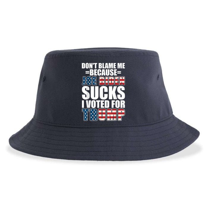 Don't Blame Me Joe Biden Sucks I Voted For Trump USA Flag Sustainable Bucket Hat