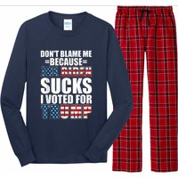 Don't Blame Me Joe Biden Sucks I Voted For Trump USA Flag Long Sleeve Pajama Set