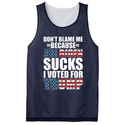 Don't Blame Me Joe Biden Sucks I Voted For Trump USA Flag Mesh Reversible Basketball Jersey Tank