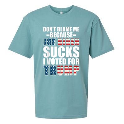 Don't Blame Me Joe Biden Sucks I Voted For Trump USA Flag Sueded Cloud Jersey T-Shirt