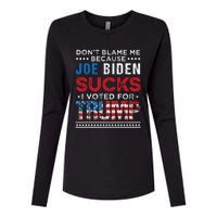 DonT Blame Me Cuz Joe Biden Sucks I Voted For Trump 2024 Womens Cotton Relaxed Long Sleeve T-Shirt