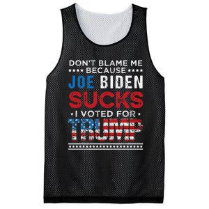 DonT Blame Me Cuz Joe Biden Sucks I Voted For Trump 2024 Mesh Reversible Basketball Jersey Tank