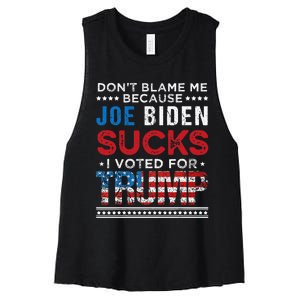 DonT Blame Me Cuz Joe Biden Sucks I Voted For Trump 2024 Women's Racerback Cropped Tank