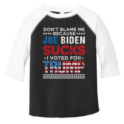 DonT Blame Me Cuz Joe Biden Sucks I Voted For Trump 2024 Toddler Fine Jersey T-Shirt