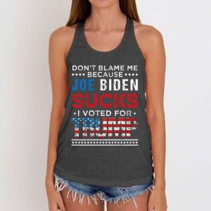 DonT Blame Me Cuz Joe Biden Sucks I Voted For Trump 2024 Women's Knotted Racerback Tank