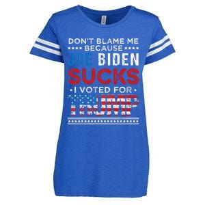 DonT Blame Me Cuz Joe Biden Sucks I Voted For Trump 2024 Enza Ladies Jersey Football T-Shirt