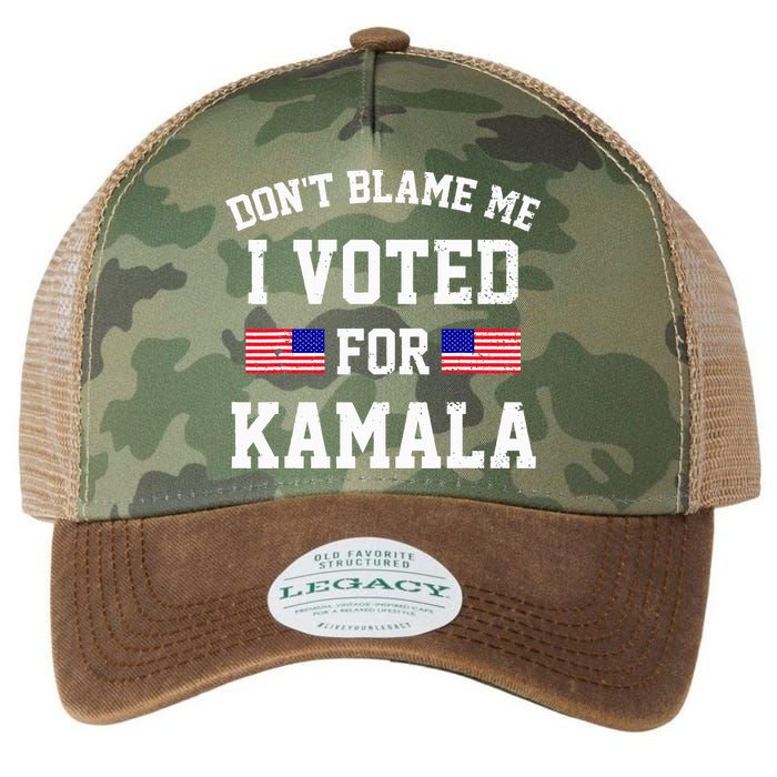 Dont Blame Me I Voted For Kamala Harris Distressed Legacy Tie Dye Trucker Hat