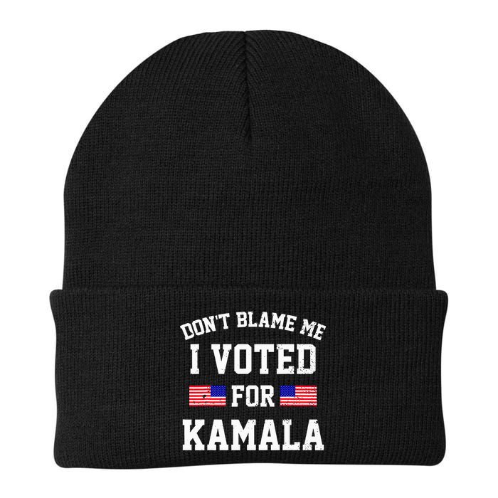 Dont Blame Me I Voted For Kamala Harris Distressed Beanie