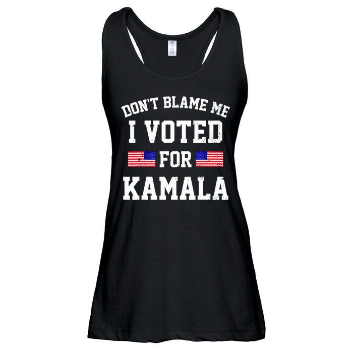 Dont Blame Me I Voted For Kamala Harris Distressed Ladies Essential Flowy Tank