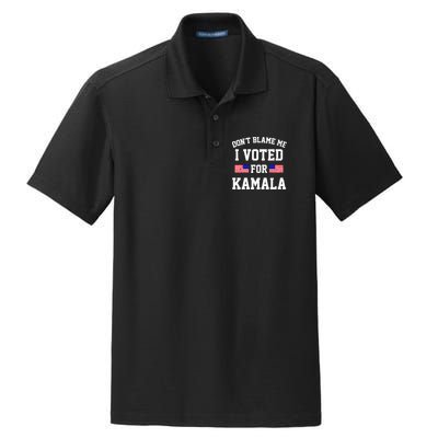 Dont Blame Me I Voted For Kamala Harris Distressed Dry Zone Grid Polo