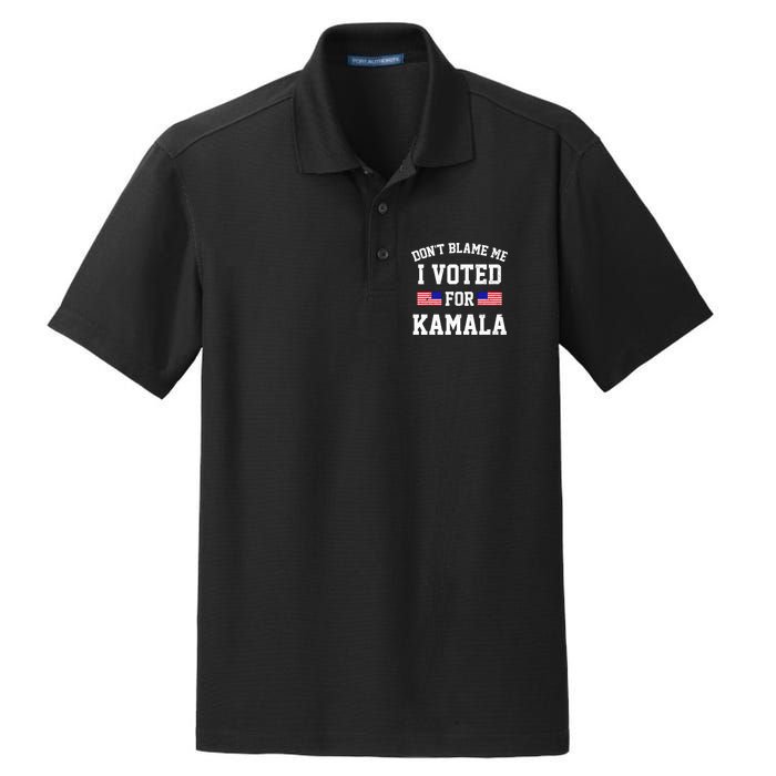 Dont Blame Me I Voted For Kamala Harris Distressed Dry Zone Grid Polo