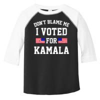 Dont Blame Me I Voted For Kamala Harris Distressed Toddler Fine Jersey T-Shirt