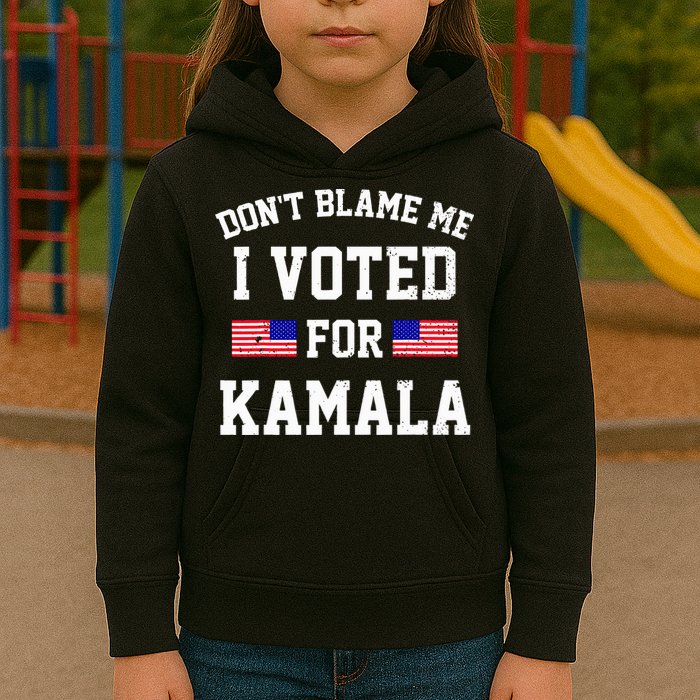 Dont Blame Me I Voted For Kamala Harris Distressed Kids Hoodie