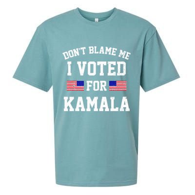 Dont Blame Me I Voted For Kamala Harris Distressed Sueded Cloud Jersey T-Shirt