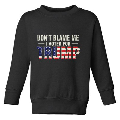 Dont Blame Me I Voted For Trump Vintage Usa Flag Patriots Toddler Sweatshirt