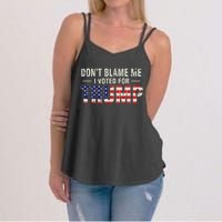 Dont Blame Me I Voted For Trump Vintage Usa Flag Patriots Women's Strappy Tank