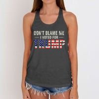 Dont Blame Me I Voted For Trump Vintage Usa Flag Patriots Women's Knotted Racerback Tank