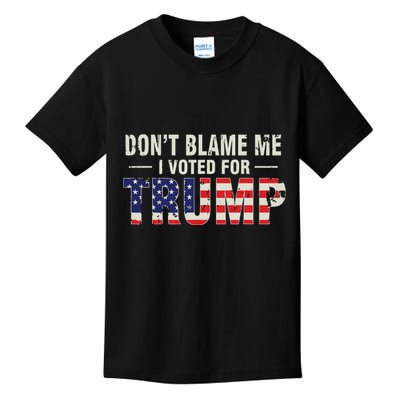 Dont Blame Me I Voted For Trump Vintage Usa Flag Patriots Kids T-Shirt
