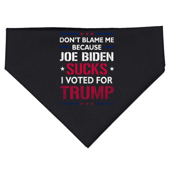 Don't Blame Me Joe Biden Sucks I Voted For Trump USA Flag USA-Made Doggie Bandana