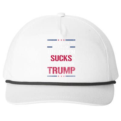 Don't Blame Me Joe Biden Sucks I Voted For Trump USA Flag Snapback Five-Panel Rope Hat