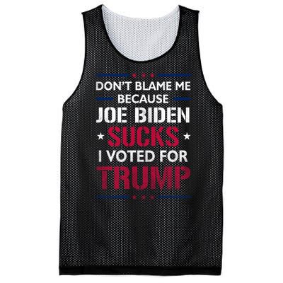 Don't Blame Me Joe Biden Sucks I Voted For Trump USA Flag Mesh Reversible Basketball Jersey Tank