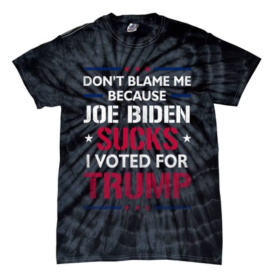 Don't Blame Me Joe Biden Sucks I Voted For Trump USA Flag Tie-Dye T-Shirt