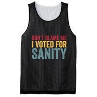 Dont Blame Me I Voted For Sanity Mesh Reversible Basketball Jersey Tank
