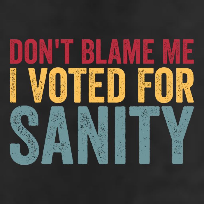 Dont Blame Me I Voted For Sanity 25L Jumbo Tote