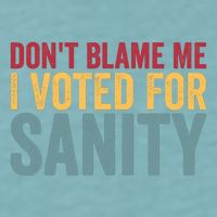 Dont Blame Me I Voted For Sanity Sueded Cloud Jersey T-Shirt