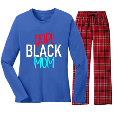 Dope Black Mom Funny Gift Women's Long Sleeve Flannel Pajama Set 