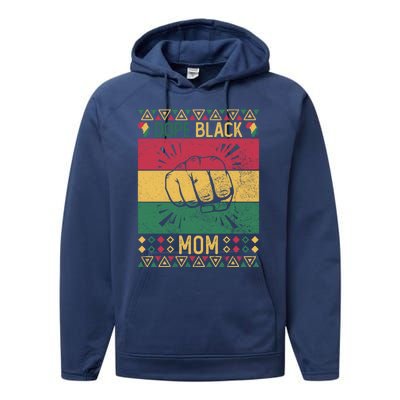 Dope Black Mom Wife Black History Month Mothers Gift Performance Fleece Hoodie