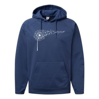 Dandelion Blowing Music Notes Cute Christmas Gift Great Gift Performance Fleece Hoodie