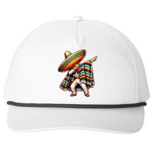 Dabbing Boy Mexican Poncho Cinco De Mayo Snapback Five-Panel Rope Hat